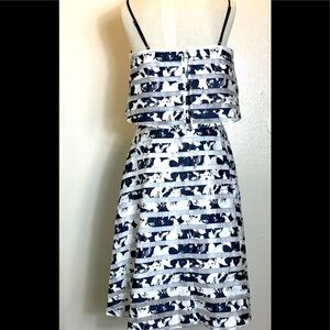 NWT Antonio Melani Toma Navy/Ivory Striped Dress